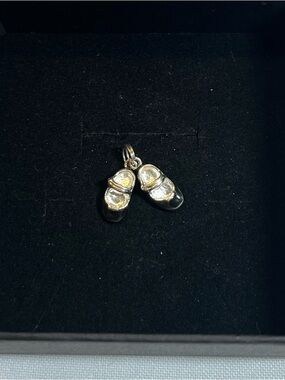 Sterling silver dance shoes charm pendant. Add to charm bracelet.